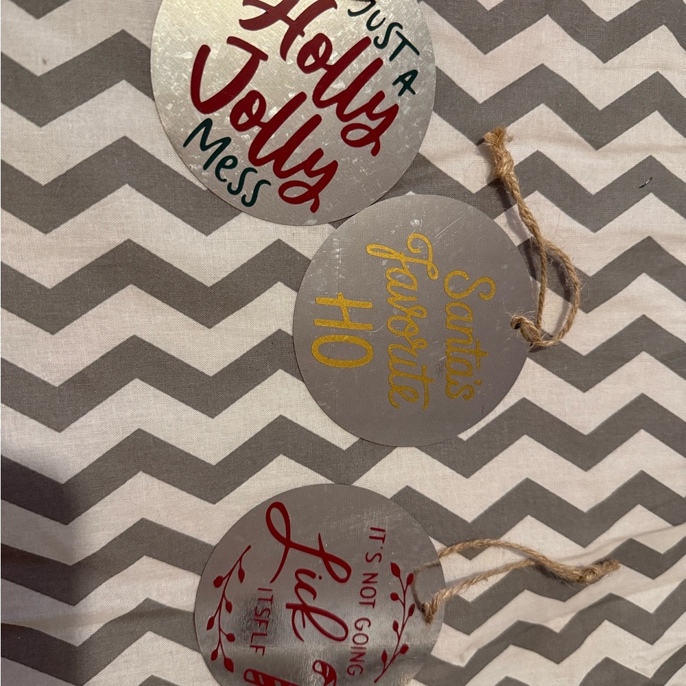 Silver Holiday Ornaments Set